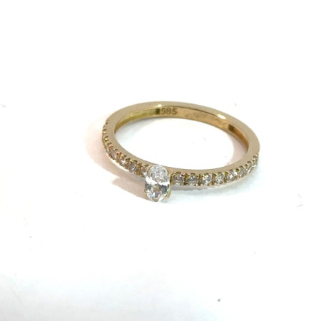 Kenzari Jewellery 14k Gold Ring with Fashion Stone for Women - 1.59 Grams