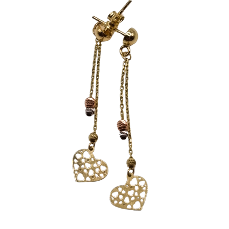 Kenzari Jewellery 14k Gold Heart Earring for Women - 1.88 Grams