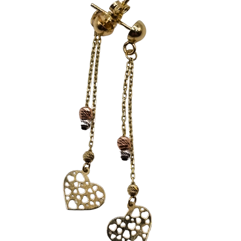 Kenzari Jewellery 14k Gold Heart Earring for Women - 1.88 Grams Kenzari Jewellery 14k Gold Heart Earring for Women - 1.88 Grams