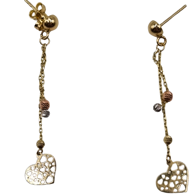 Kenzari Jewellery 14k Gold Heart Earring for Women - 1.88 Grams Kenzari Jewellery 14k Gold Heart Earring for Women - 1.88 Grams