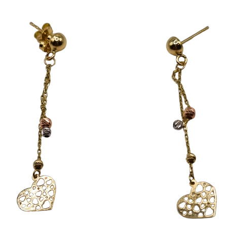 Kenzari Jewellery 14k Gold Heart Earring for Women - 1.88 Grams Kenzari Jewellery 14k Gold Heart Earring for Women - 1.88 Grams