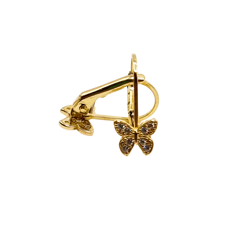 Kenzari Jewellery 14k Gold Butterfly Earring for Women - 1.46 Grams Kenzari Jewellery 14k Gold Butterfly Earring for Women - 1.46 Grams