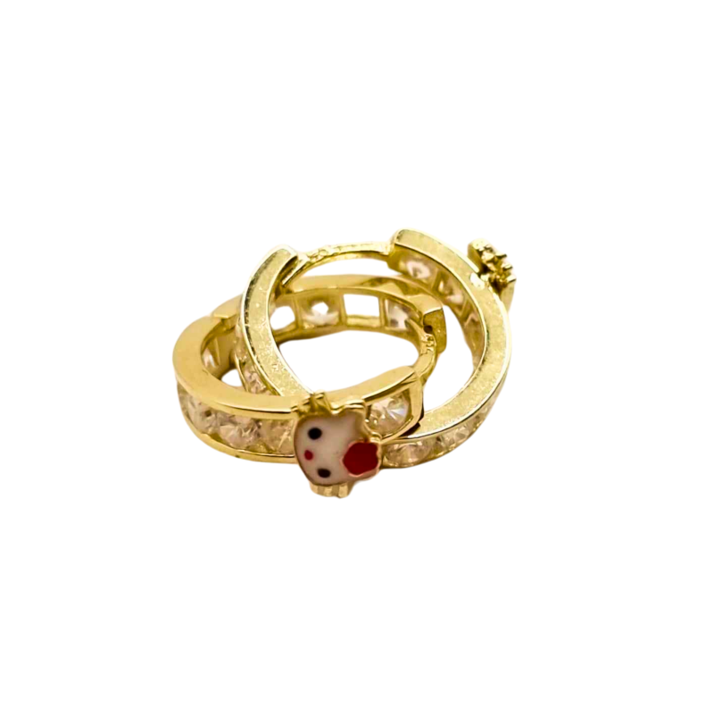 Kenzari Jewellery 14k Gold Crystals Earring for Kids - 1.81 Grams