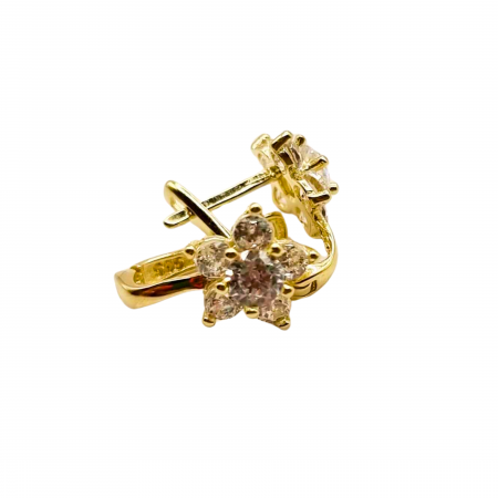 Kenzari Jewellery 14k Gold Crystals Earring for Kids - 1.24 Grams Kenzari Jewellery 14k Gold Crystals Earring for Kids - 1.24 Grams