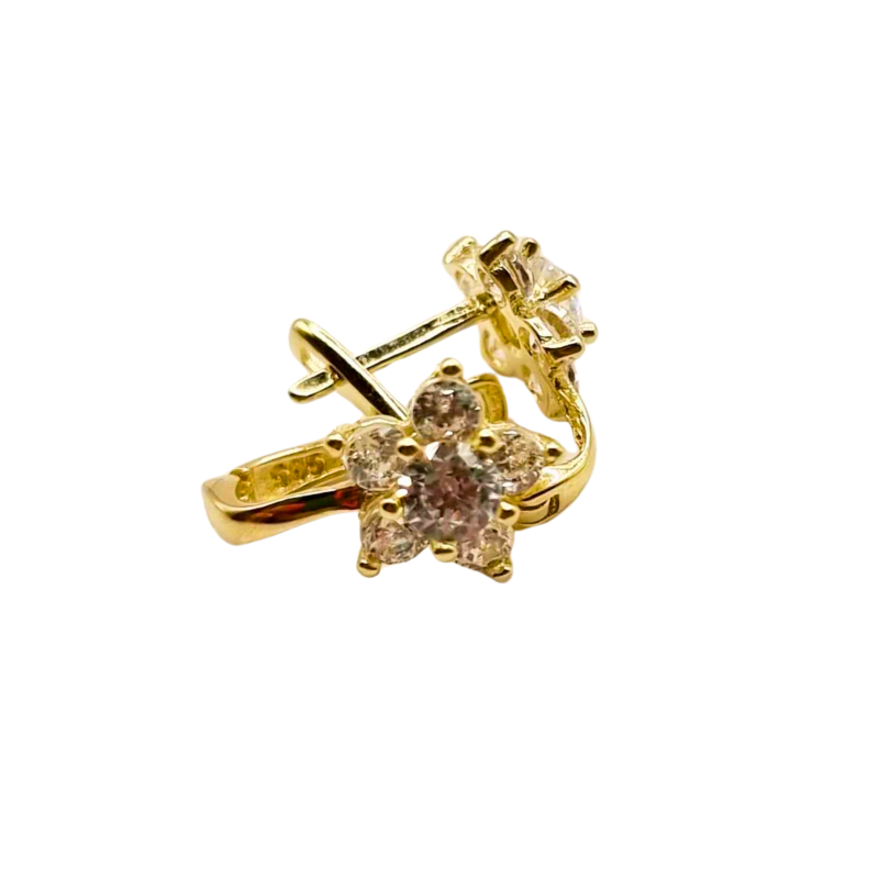 Kenzari Jewellery 14k Gold Crystals Earring for Kids - 1.24 Grams Kenzari Jewellery 14k Gold Crystals Earring for Kids - 1.24 Grams