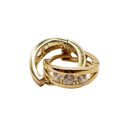 Kenzari Jewellery 14k Gold Crystals Earring for Kids - 2.92 Grams Kenzari Jewellery 14k Gold Crystals Earring for Kids - 2.92 Grams