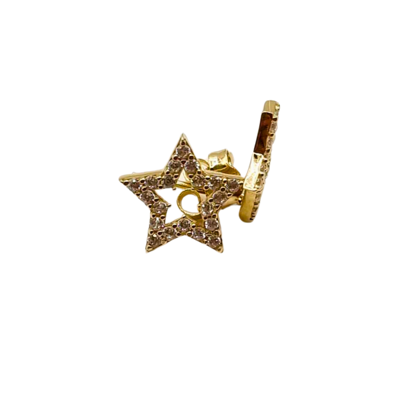Kenzari Jewellery 14k Gold Star Earring for Women -1.37 Grams