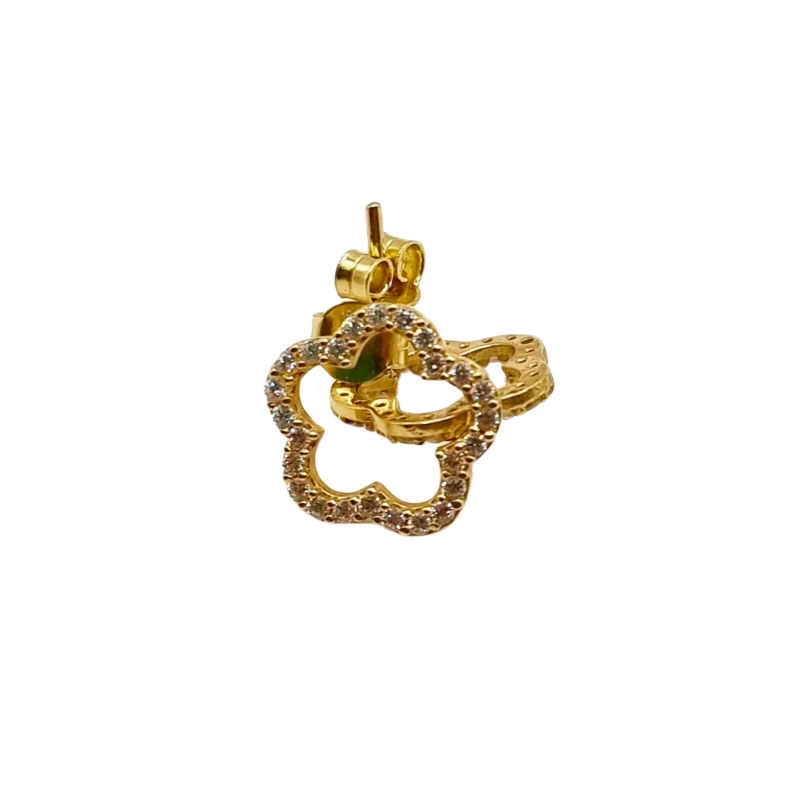 Kenzari Jewellery 14k Gold Flower Earring for Women - 2.05 Grams