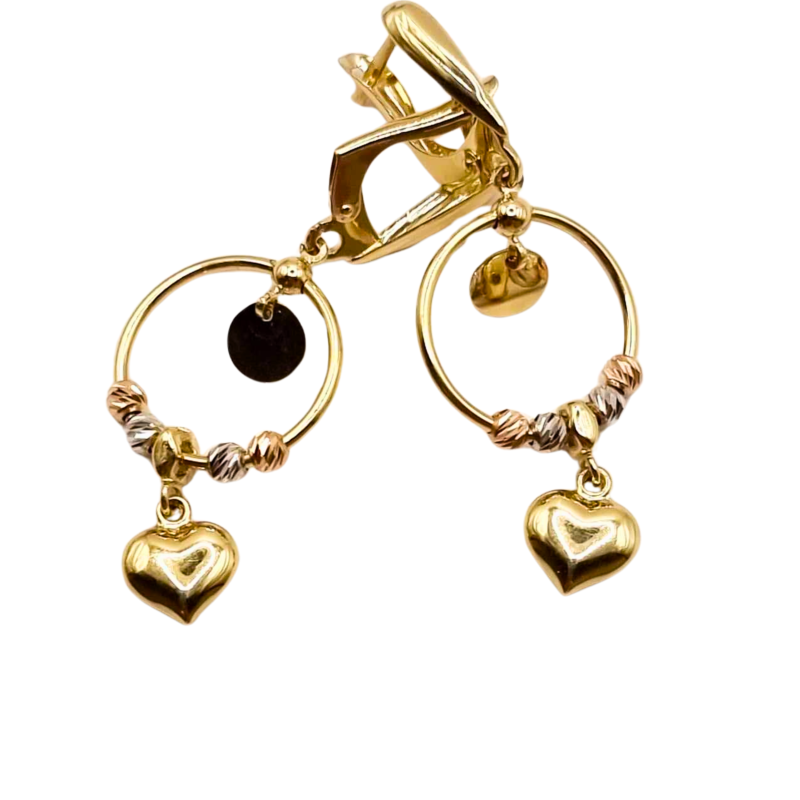 Kenzari Jewellery 14k Gold Heart Earring for Women - 4.06 Grams Kenzari Jewellery 14k Gold Heart Earring for Women - 4.06 Grams