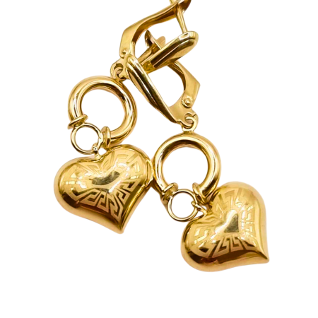 Kenzari Jewellery 14k Gold Heart Earring for Women - 4.23 Grams