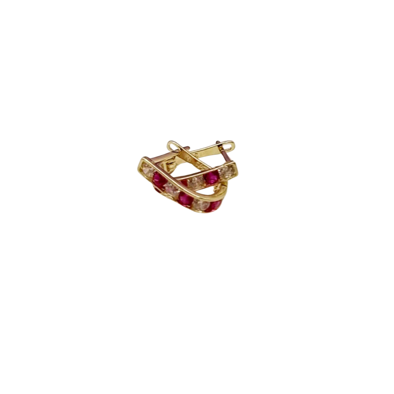 Kenzari Jewellery 14k Gold Hoop with zirconia Earring for Kids - 0.95 Grams Kenzari Jewellery 14k Gold Hoop with zirconia Earring for Kids - 0.95 Grams