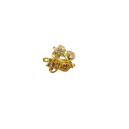 Kenzari Jewellery 14k Gold Hoop with zirconia Earring for Kids - 1.62 Grams