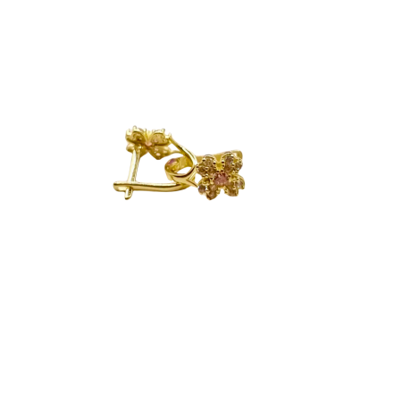 Kenzari Jewellery 14k Gold Hoop with zirconia Earring for Kids - 1.34 Grams