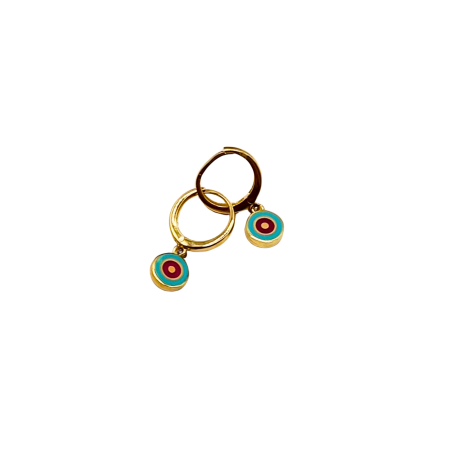 Kenzari Jewellery 14k Gold Hoop Earring with Charm for Kids - 2.07 Grams