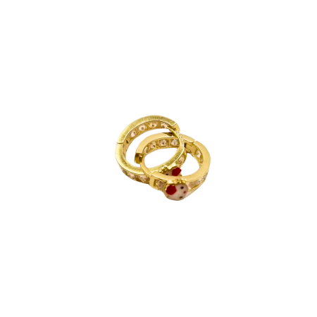 Kenzari Jewellery 14k Gold Hoop Stone Earring for Kids - 1.87 Grams