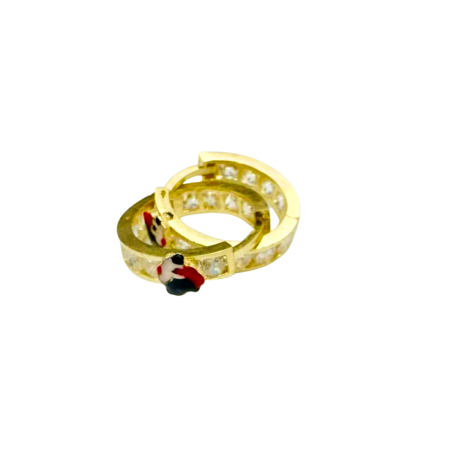 Kenzari Jewellery 14k Gold Hoop Stone Earring for Kids - 1.69 Grams