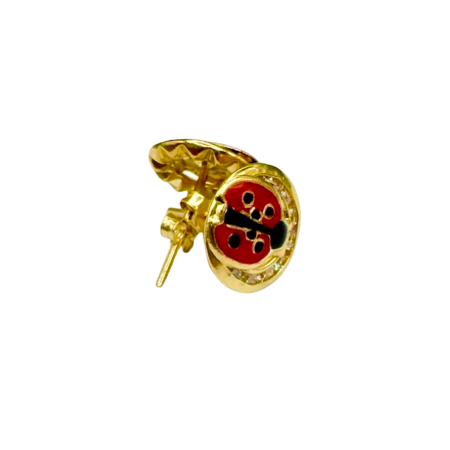 Kenzari Jewellery 14k Gold ladybug Earring for Kids - 1.51 Grams Kenzari Jewellery 14k Gold ladybug Earring for Kids - 1.51 Grams
