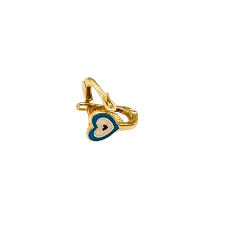 Kenzari Jewellery 14k Gold Hoop Heart Earring for Kids - 1.49 Grams Kenzari Jewellery 14k Gold Hoop Heart Earring for Kids - 1.49 Grams