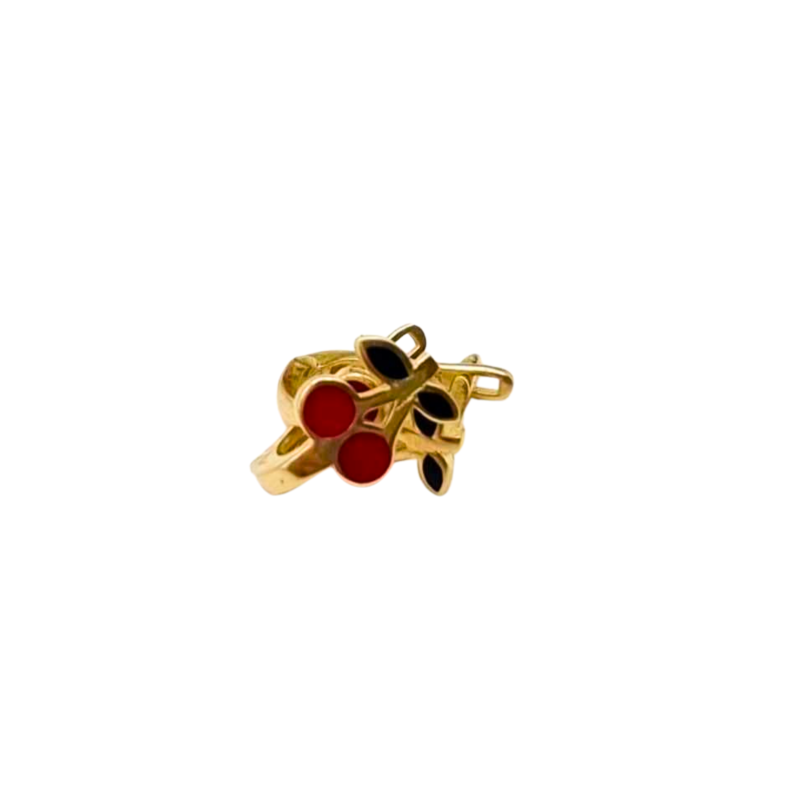 Kenzari Jewellery 14k Gold Cherry Earring for Kids - 1.63 Grams Kenzari Jewellery 14k Gold Cherry Earring for Kids - 1.63 Grams