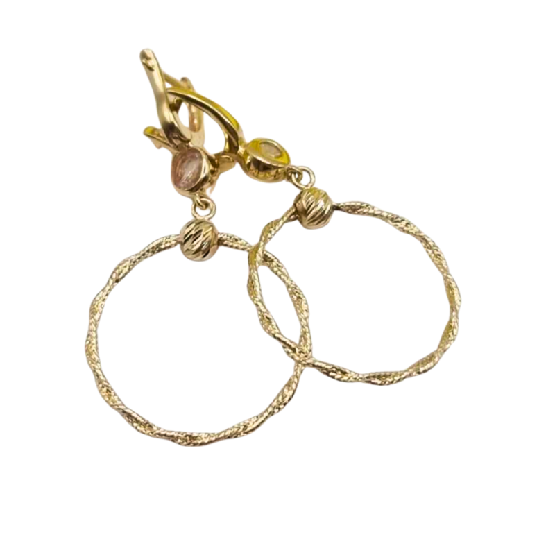 Kenzari Jewellery 14k Gold Earring for Women - 4.20 Grams Kenzari Jewellery 14k Gold Earring for Women - 4.20 Grams