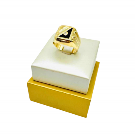 Kenzari Jewellery 14k Gold Ring for Men - 4.73 Grams - Size U 1/2