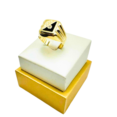 Kenzari Jewellery 14k Gold Ring for Men - 5.07 Grams - Size Y 1/2