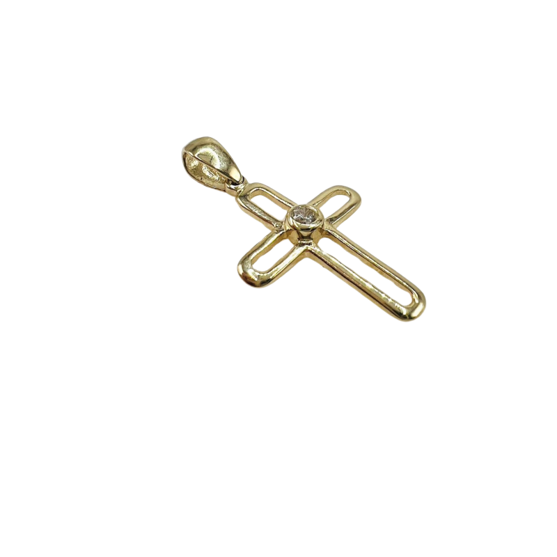 Kenzari Jewellery 14k Gold Cross Pendant - 0.7 Grams