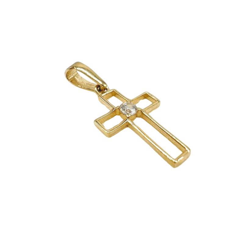 Kenzari Jewellery 14k Gold Cross Pendant - 0.51 Grams