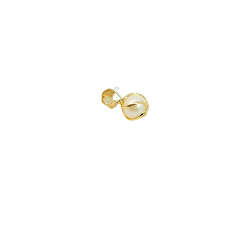 Kenzari Jewellery 14k Gold White Bead Pendant - 0.80 Grams