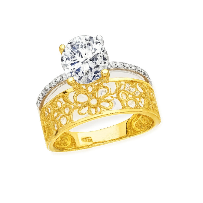 Kenzari Jewellery 18k Gold Ring for Women – 3.31 Grams Kenzari Jewellery 18k Gold Ring for Women – 3.31 Grams