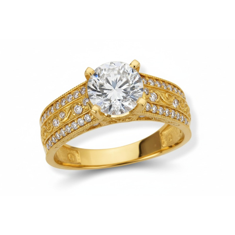 Kenzari Jewellery 14k Gold Ring for Women –3.91 Grams