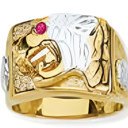 Kenzari Jewellery 14k Gold Ring for Men – 10.54 Grams