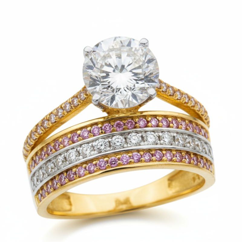 Kenzari Jewellery 14k Gold Ring for Women – 3.85 Grams