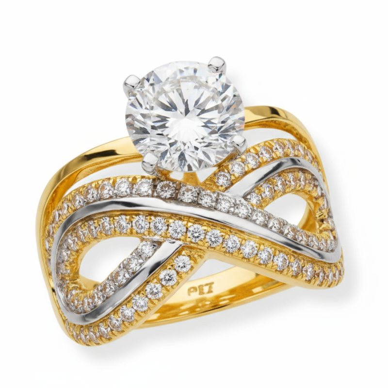 Kenzari Jewellery 14k Gold Ring for Women – 4.16 Grams