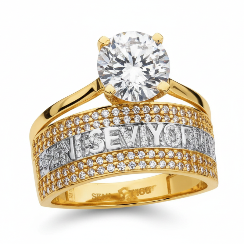 Kenzari Jewellery 14k Gold Ring for Women – 4.68 Grams
