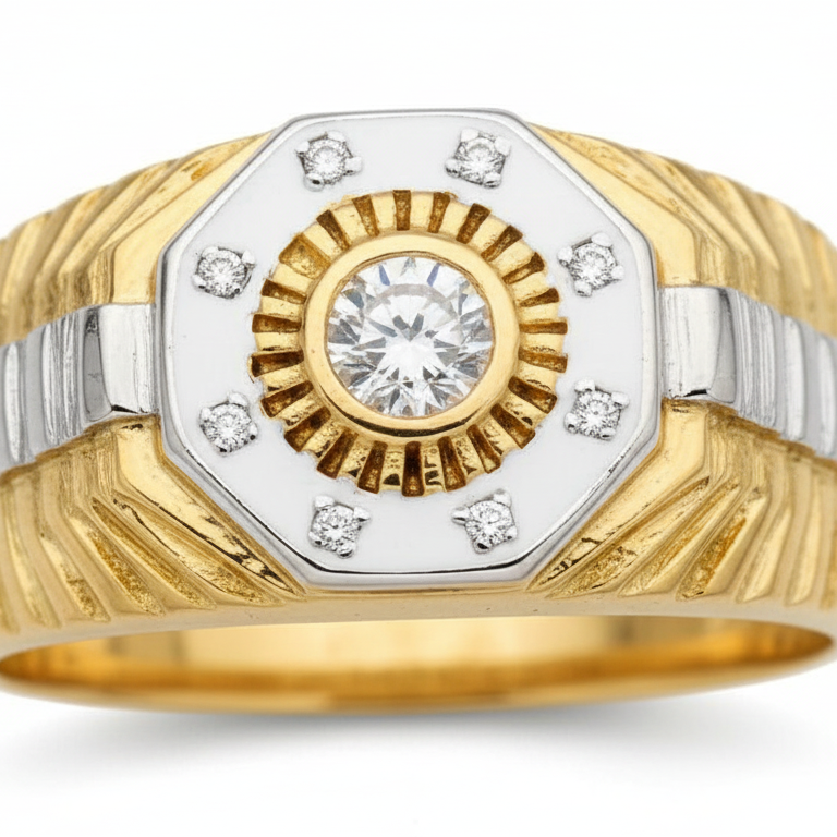 Kenzari Jewellery 14k Gold Ring for Men – 5.37 Grams Kenzari Jewellery 14k Gold Ring for Men – 5.37 Grams