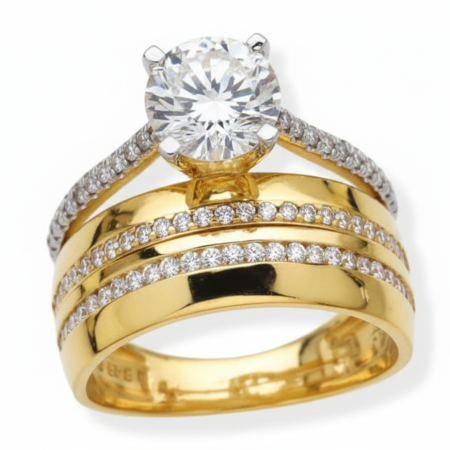 Kenzari Jewellery 14k Gold Ring for Women – 5.39 Grams Kenzari Jewellery 14k Gold Ring for Women – 5.39 Grams