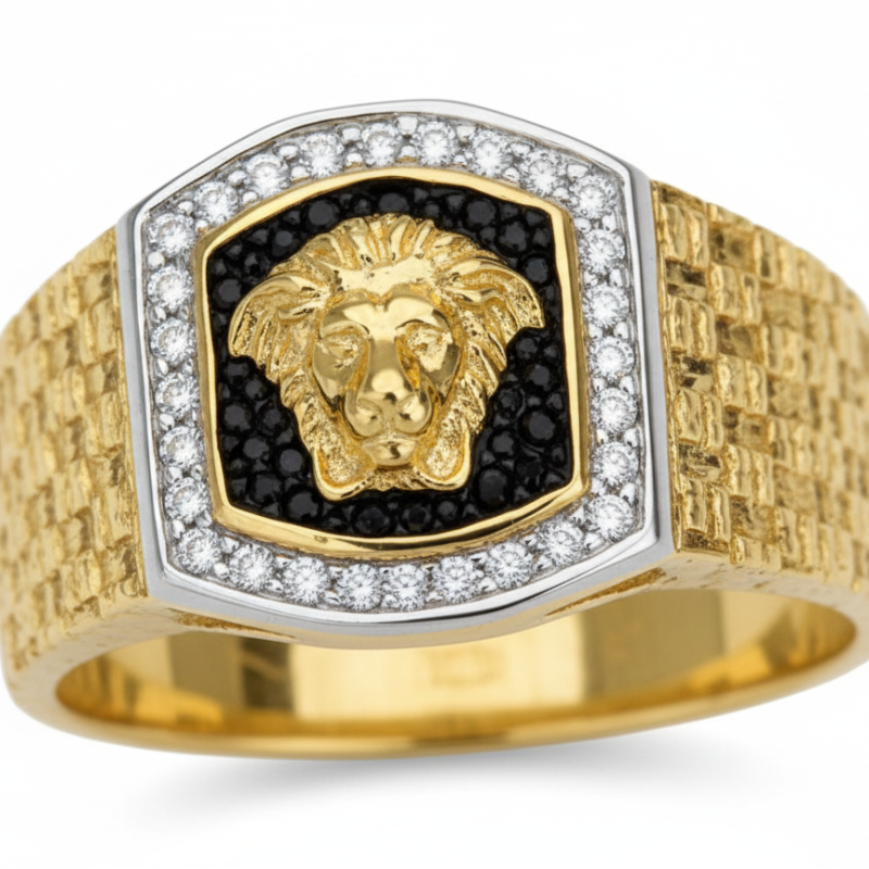 Kenzari Jewellery 18k Gold Ring for Men – 5.8 Grams