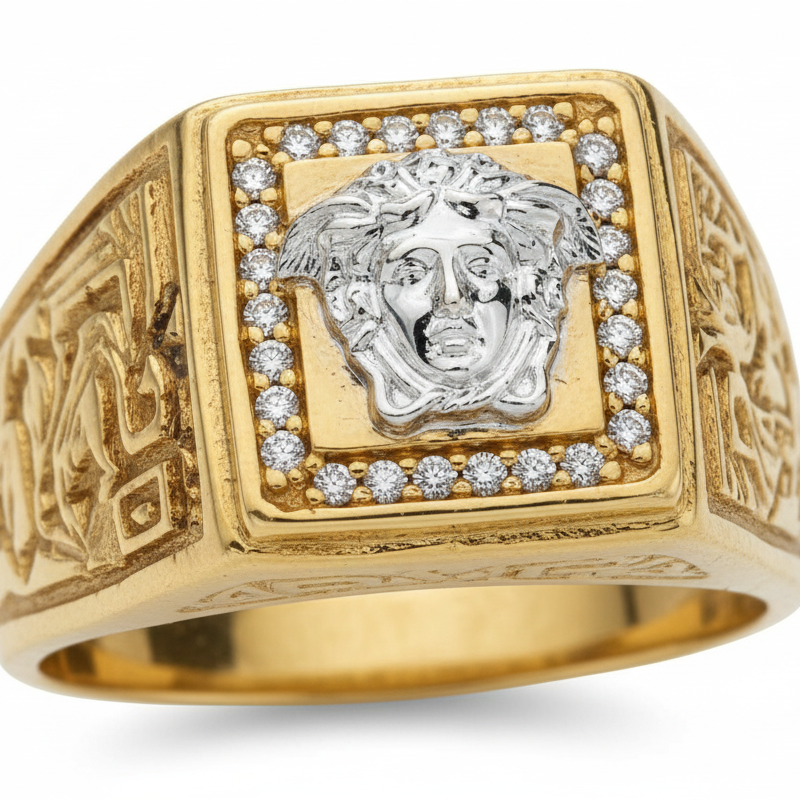Kenzari Jewellery 18k Gold Ring for Men – 8.32 Grams Kenzari Jewellery 18k Gold Ring for Men – 8.32 Grams