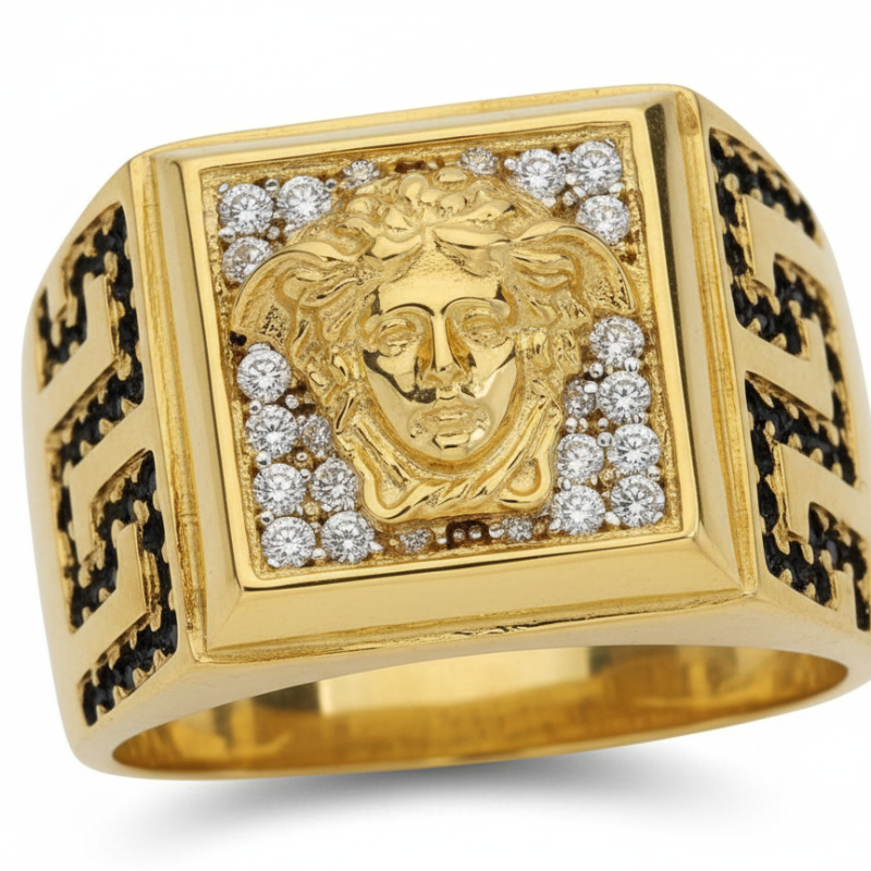 Kenzari Jewellery 18k Gold Ring for Men – 9.16 Grams Kenzari Jewellery 18k Gold Ring for Men – 9.16 Grams