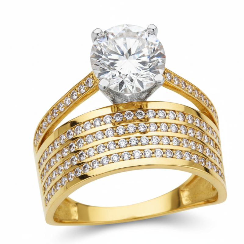 Kenzari Jewellery 14k Gold Ring for Women – 3.67 Grams