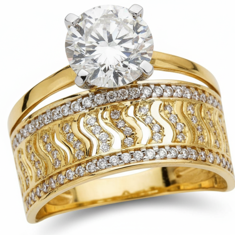 Kenzari Jewellery 18k Gold Ring for Women – 4 Grams