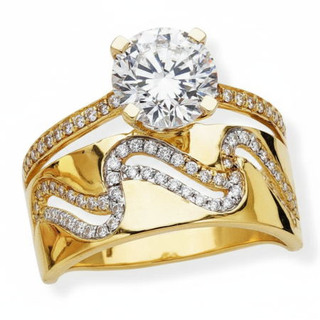 Kenzari Jewellery 14k Gold Ring for Women – 4.00 Grams Kenzari Jewellery 14k Gold Ring for Women – 4.00 Grams