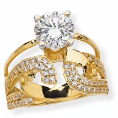 Kenzari Jewellery 14k Gold Ring for Women – 4.45 Grams Kenzari Jewellery 14k Gold Ring for Women – 4.45 Grams
