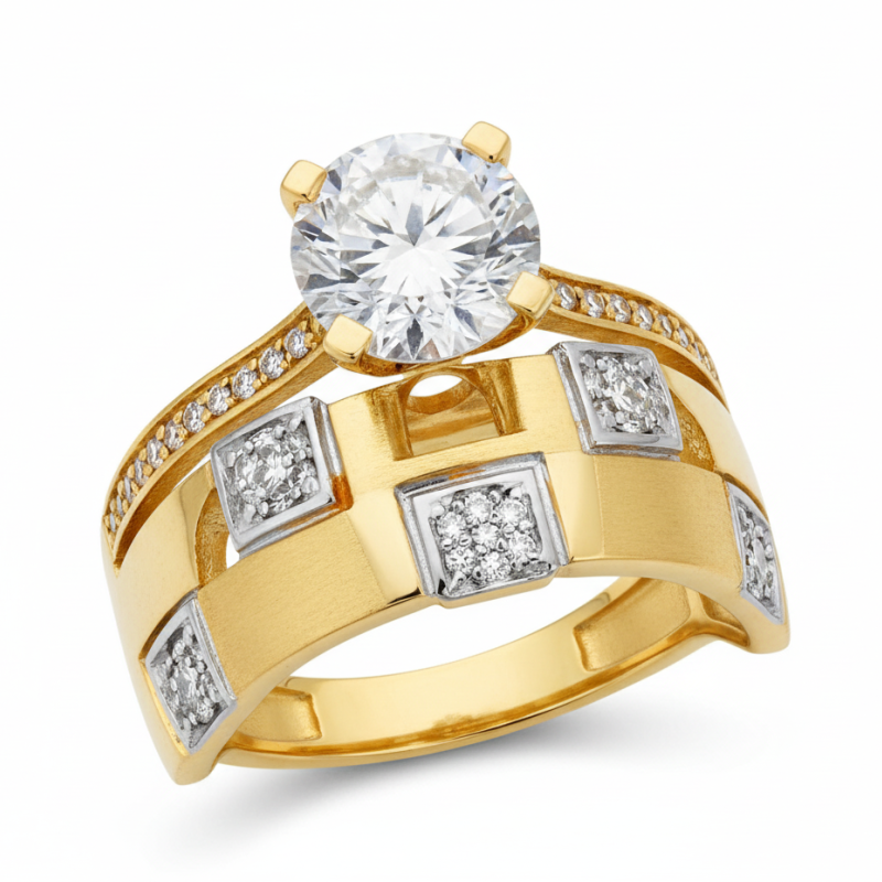 Kenzari Jewellery 14k Gold Ring for Women – 4.61 Grams