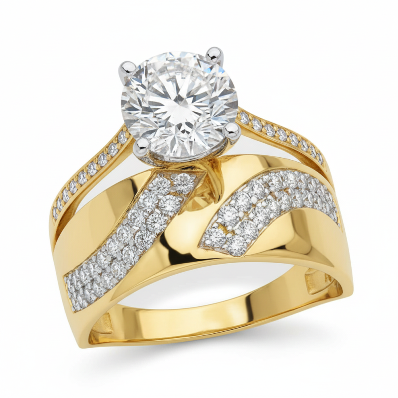 Kenzari Jewellery 14k Gold Ring for Women – 4.7 Grams Kenzari Jewellery 14k Gold Ring for Women – 4.7 Grams