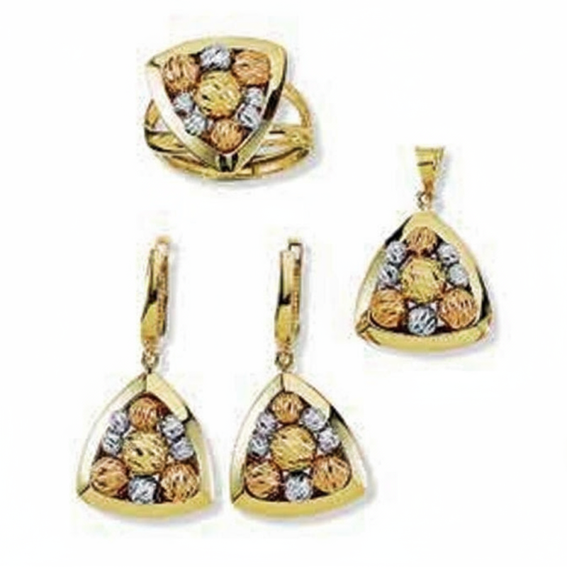 Kenzari Jewellery 14k Gold Earring Set for Women – 10.5 Grams