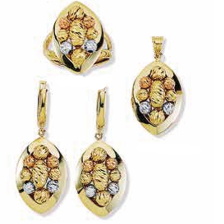 Kenzari Jewellery 14k Gold Earring Set for Women – 12.71 Grams