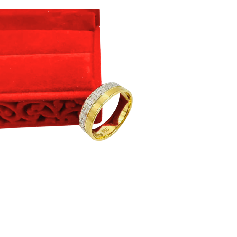 Kenzari Jewellery 14k Gold Wedding Ring - 4.32 Grams Kenzari Jewellery 14k Gold Wedding Ring - 4.32 Grams