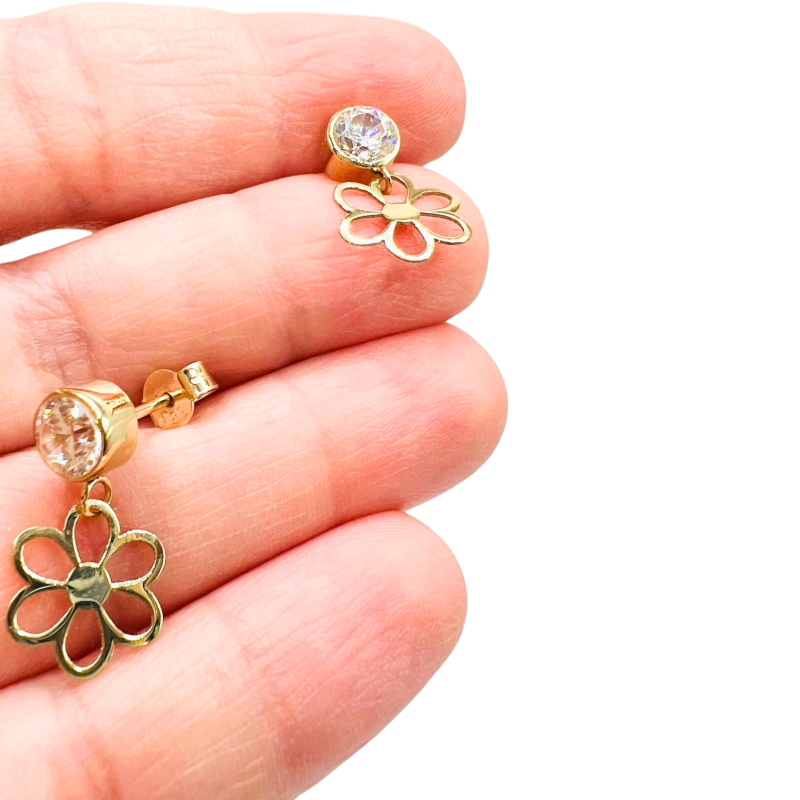 Kenzari Jewellery 14k Gold Earrings for Women - 2.32 Grams